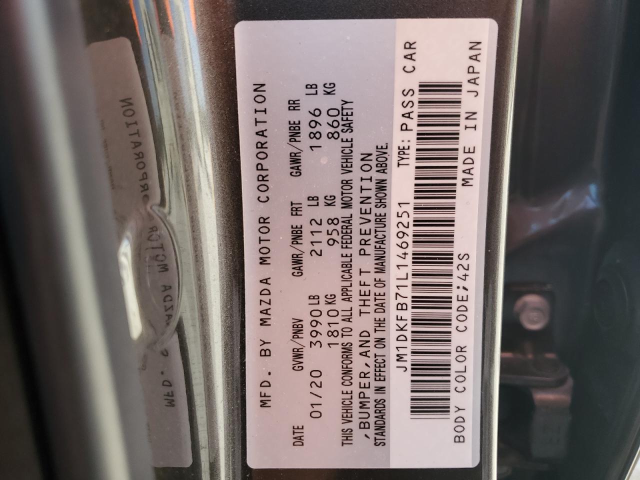 JM1DKFB71L1469251 2020 Mazda Cx-3 Sport