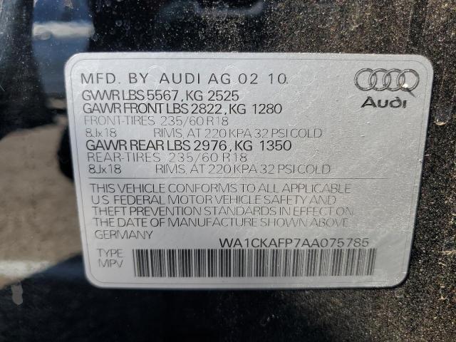 2010 Audi Q5 Premium VIN: WA1CKAFP7AA075785 Lot: 54551974