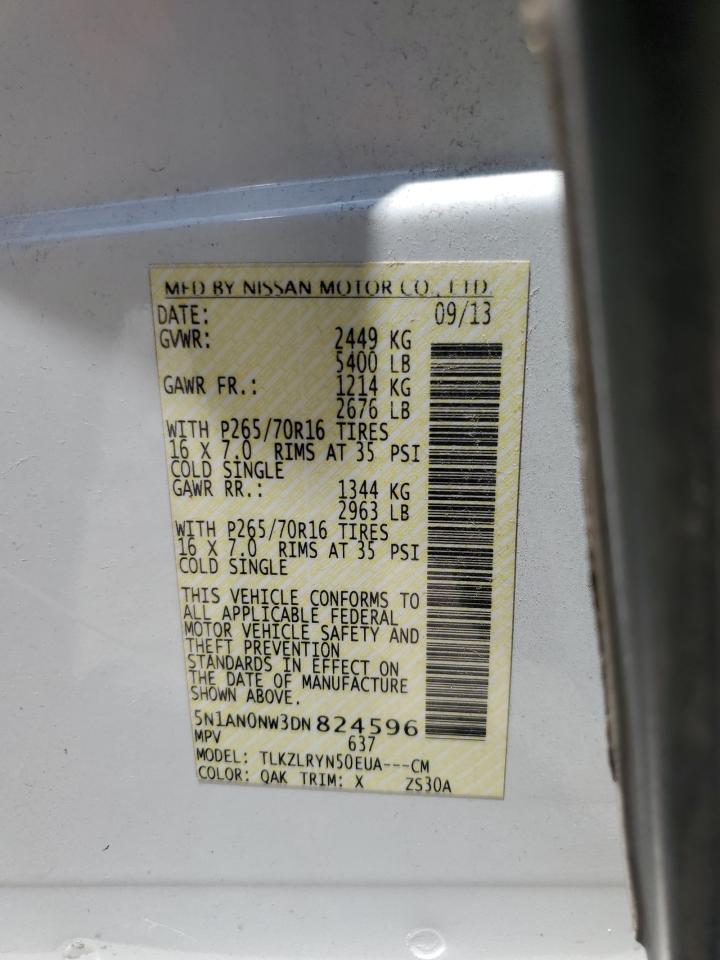 5N1AN0NW3DN824596 2013 Nissan Xterra X