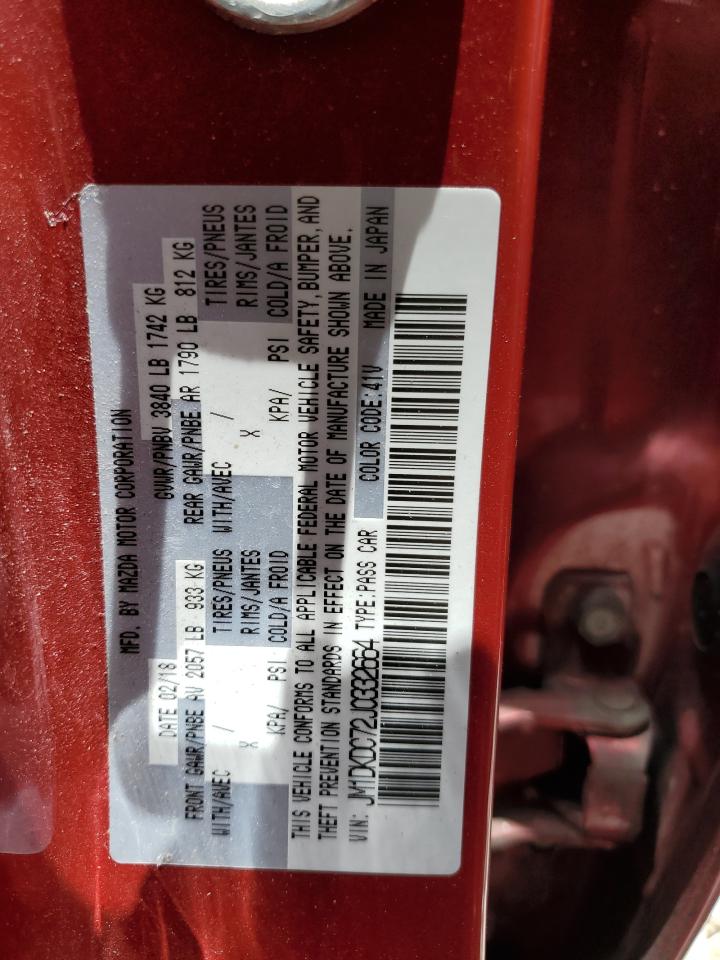 JM1DKDC72J0332664 2018 Mazda Cx-3 Touring