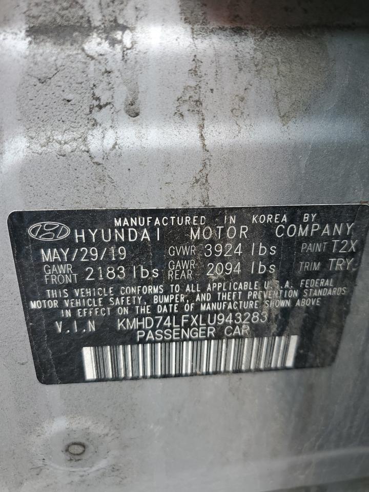 KMHD74LFXLU943283 2020 Hyundai Elantra Se