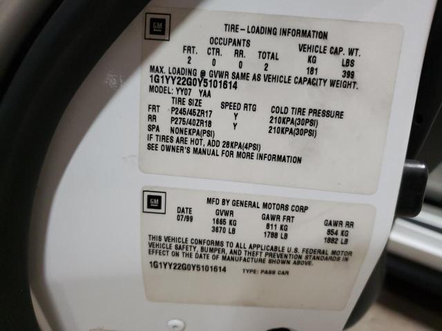 2000 Chevrolet Corvette VIN: 1G1YY22G0Y5101614 Lot: 55446844