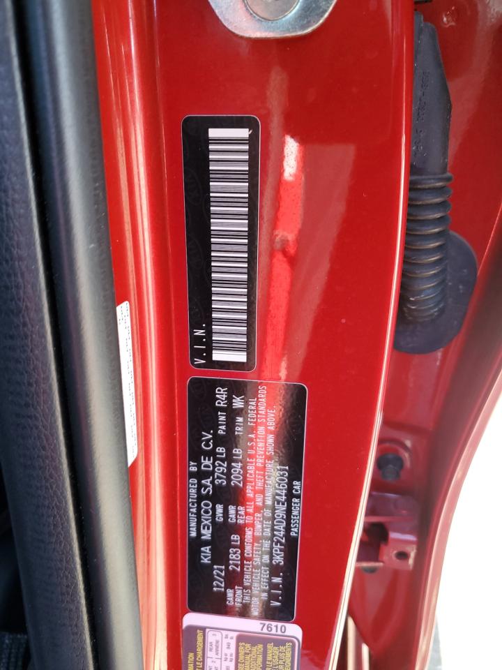 3KPF24AD9NE446031 2022 Kia Forte Fe