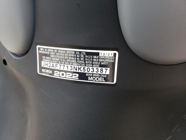 2022 HONDA NCW50 JH2AF7713NK503387