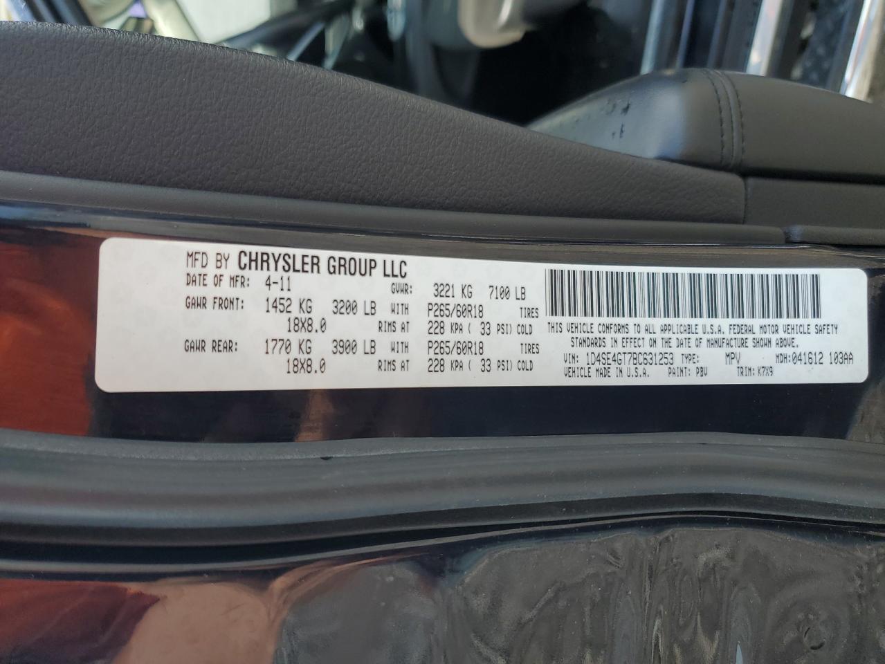 1D4SE4GT7BC631253 2011 Dodge Durango Crew