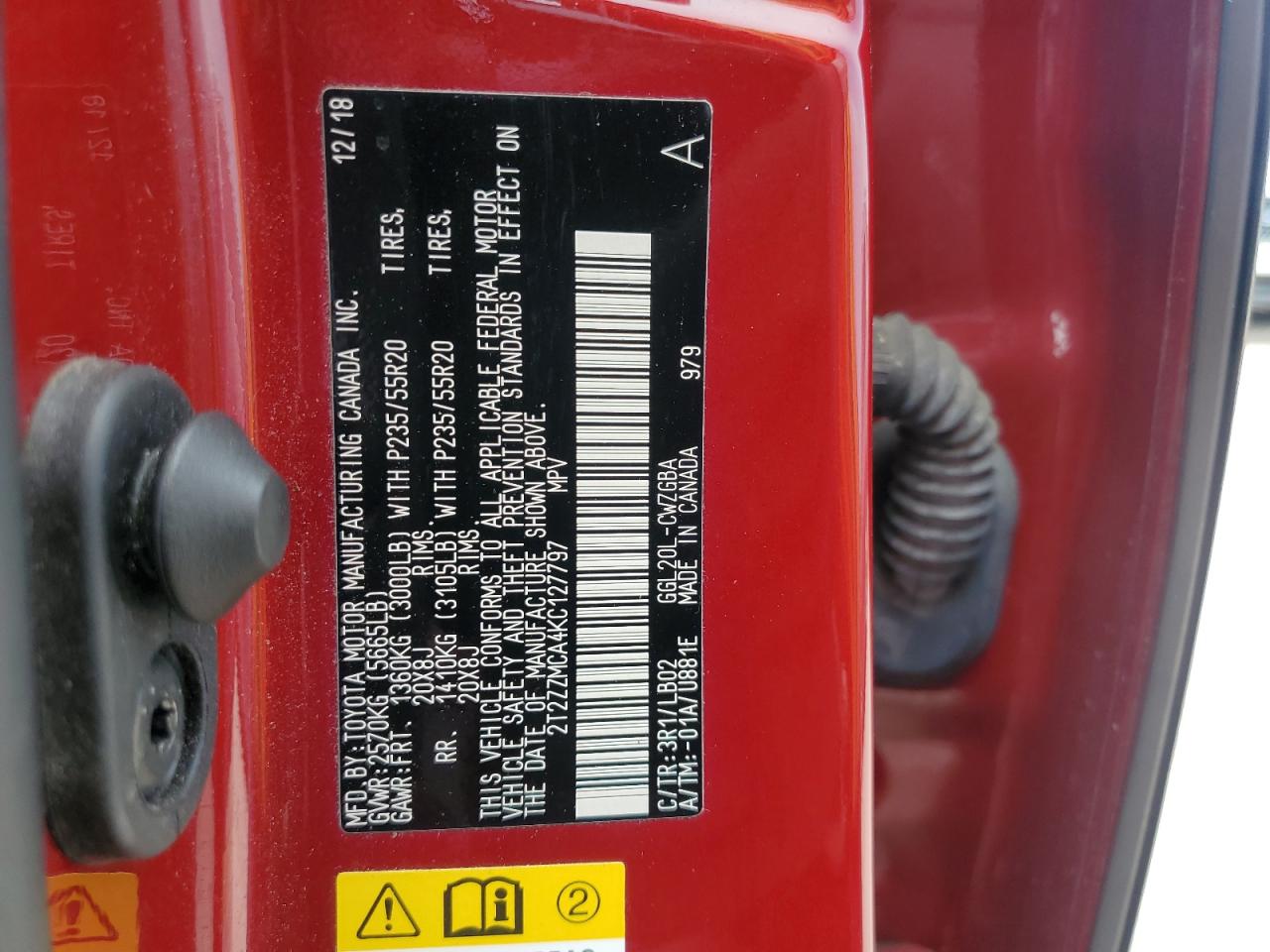 2T2ZZMCA4KC127797 2019 Lexus Rx 350 Base