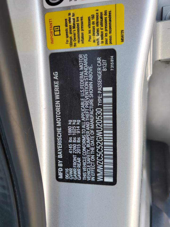 VIN: WMWZC5C52GWU20530 2016 MINI COOPER