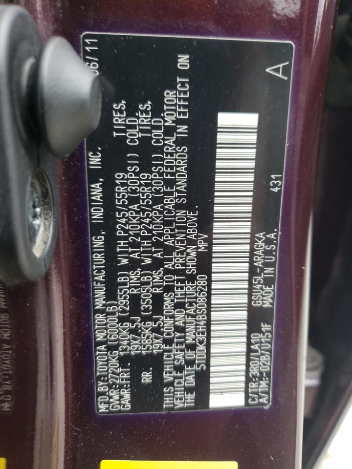 5TDDK3EH4BS086280 2011 Toyota Highlander Limited