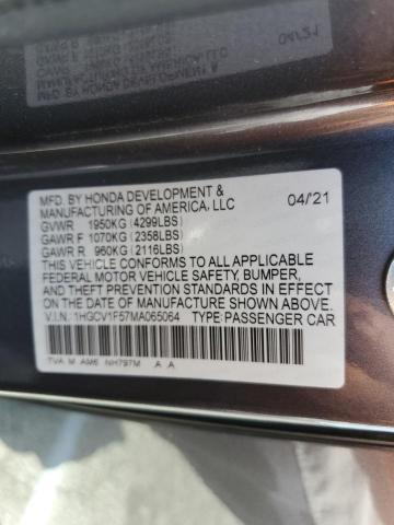 1HGCV1F57MA065064 Honda Accord EXL 12