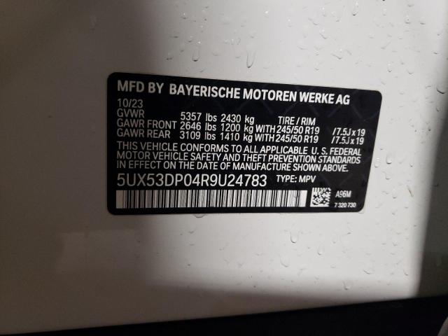 2024 BMW X3 xDrive30I VIN: 5UX53DP04R9U24783 Lot: 54999574