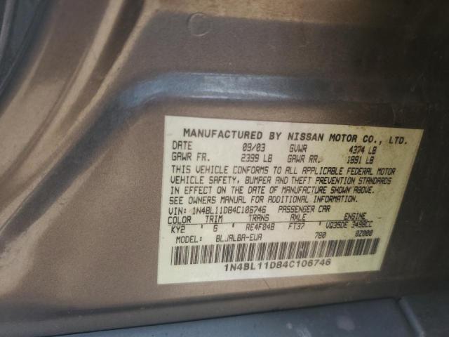 2004 Nissan Altima Se VIN: 1N4BL11D84C106746 Lot: 54007474