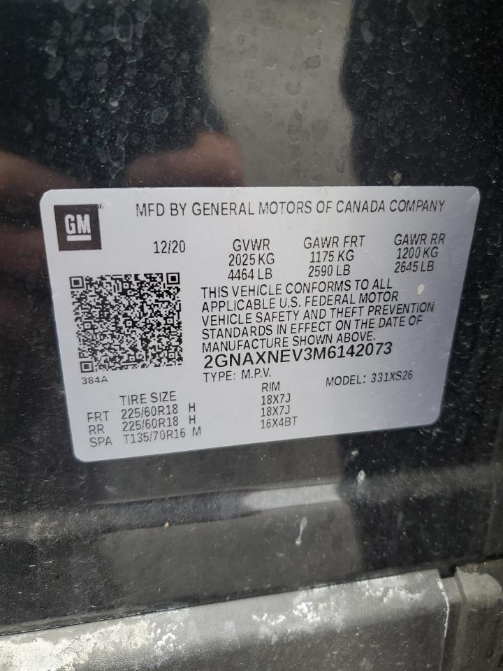 2GNAXNEV3M6142073 2021 Chevrolet Equinox Premier