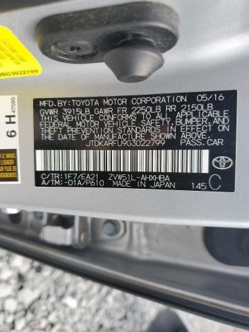 2016 TOYOTA PRIUS - JTDKARFU9G3022799