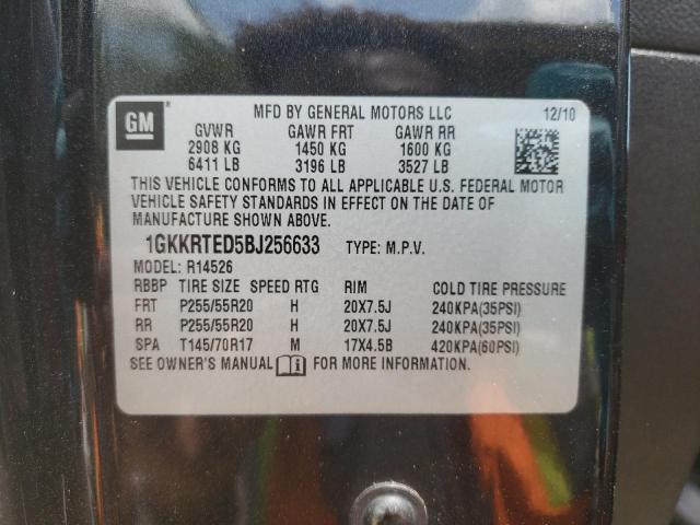 2011 GMC Acadia Denali VIN: 1GKKRTED5BJ256633 Lot: 55646104