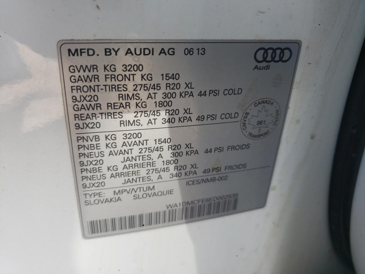 WA1DMCFE8ED002535 2014 Audi Q7 Prestige