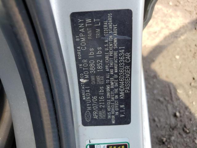 2006 Hyundai Elantra Gls VIN: KMHDN46D36U336341 Lot: 53941264