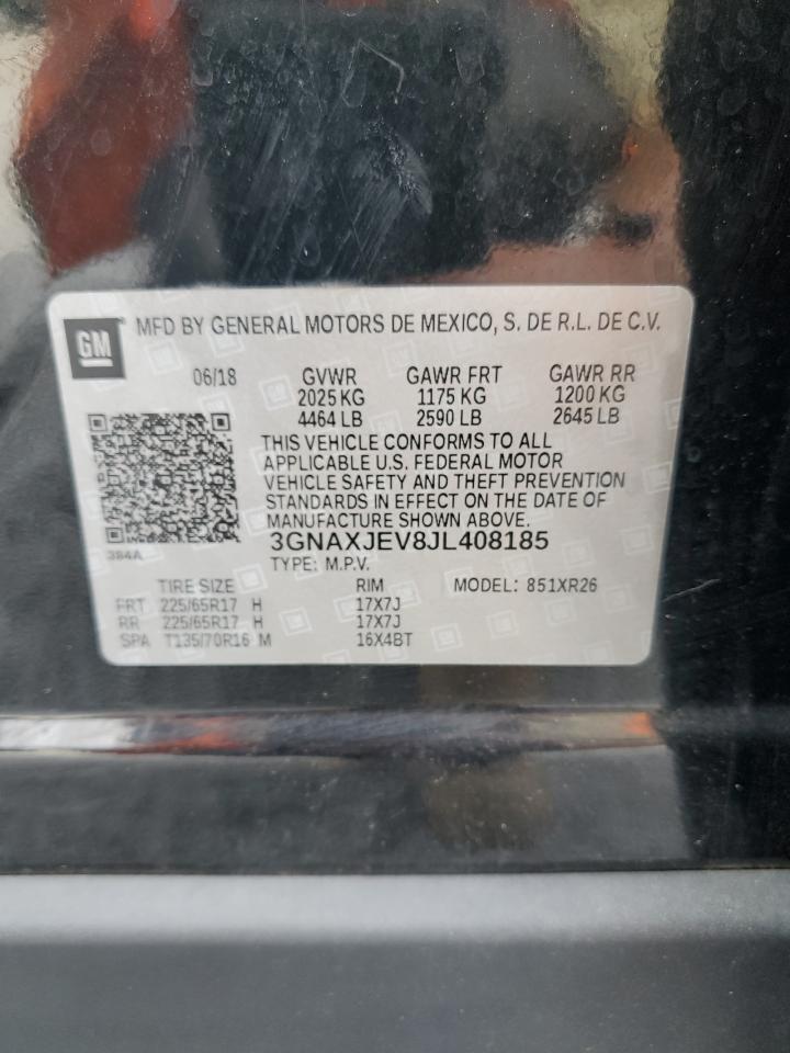 3GNAXJEV8JL408185 2018 Chevrolet Equinox Lt