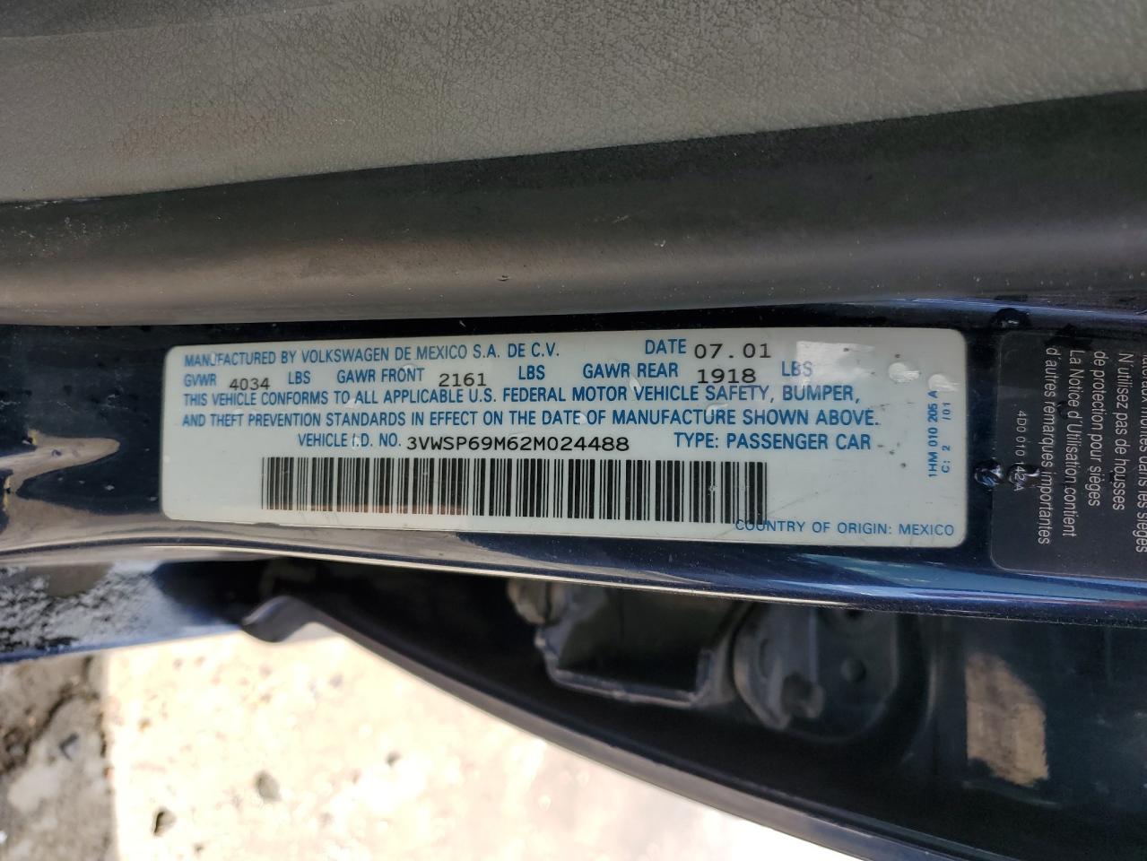 3VWSP69M62M024488 2002 Volkswagen Jetta Gls Tdi