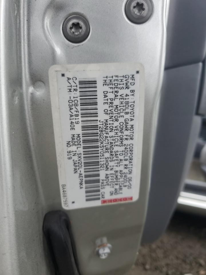 JT2BG22K5Y0511321 2000 Toyota Camry Ce