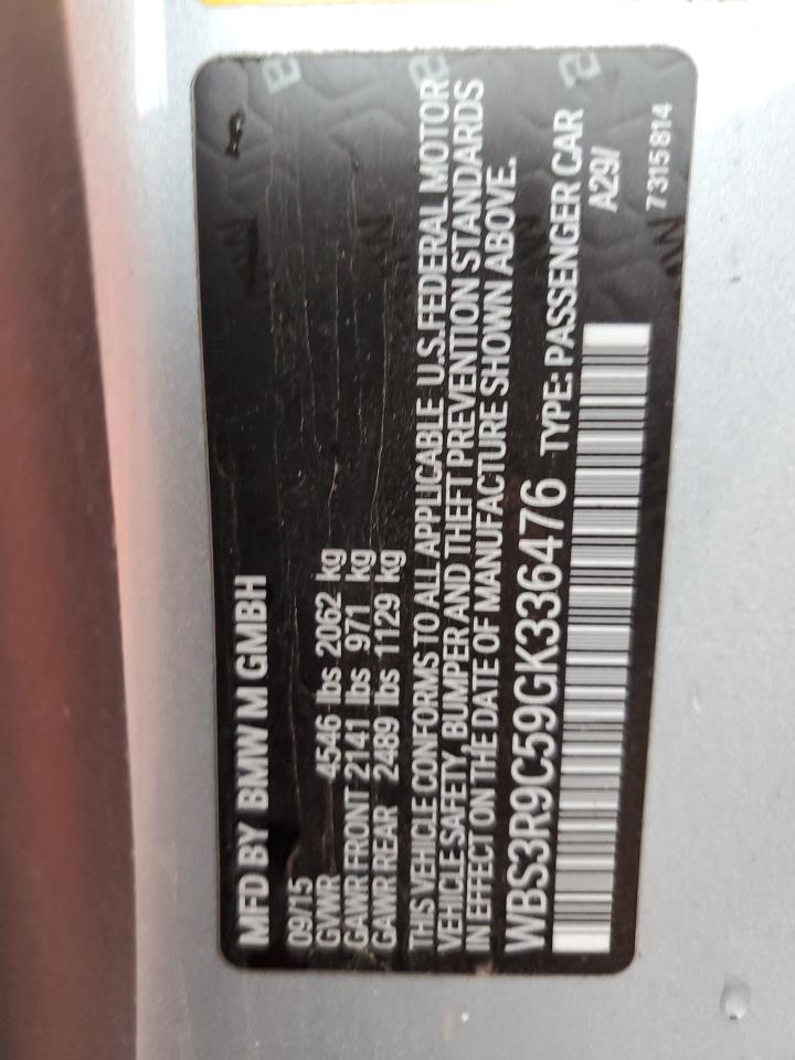 WBS3R9C59GK336476 2016 BMW M4