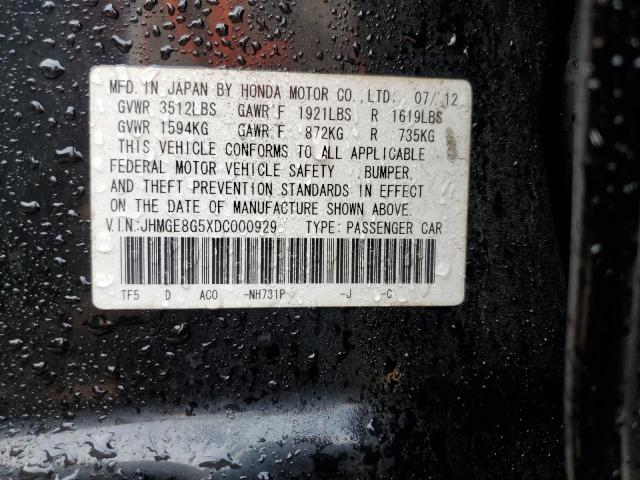 2013 Honda Fit Sport VIN: JHMGE8G5XDC000929 Lot: 54900984