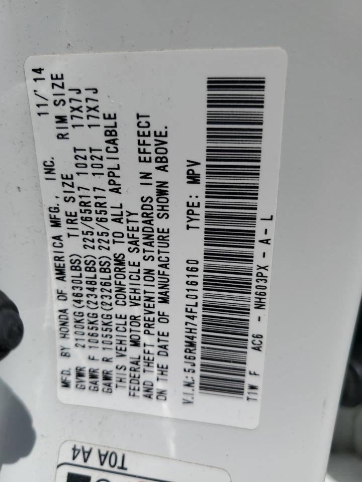 5J6RM4H74FL016160 2015 Honda Cr-V Exl