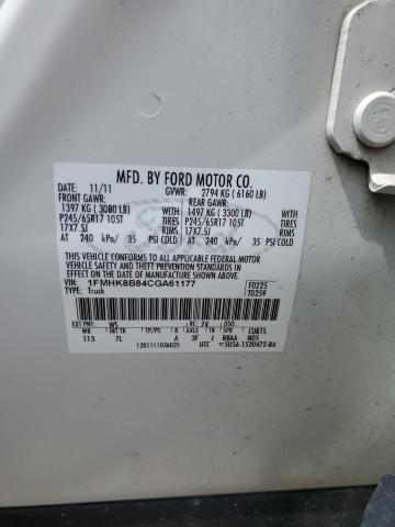 2012 Ford Explorer VIN: 1FMHK8B84CGA61177 Lot: 55462934