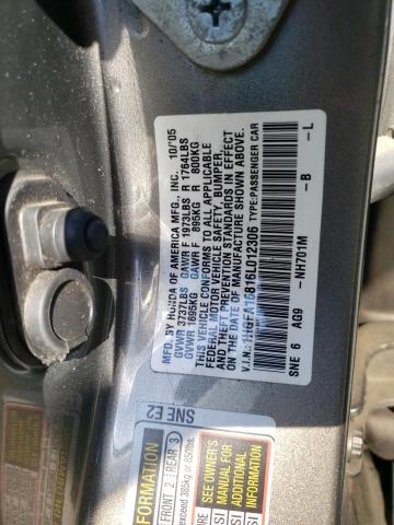 2006 Honda Civic Ex VIN: 1HGFA16816L012306 Lot: 54411984