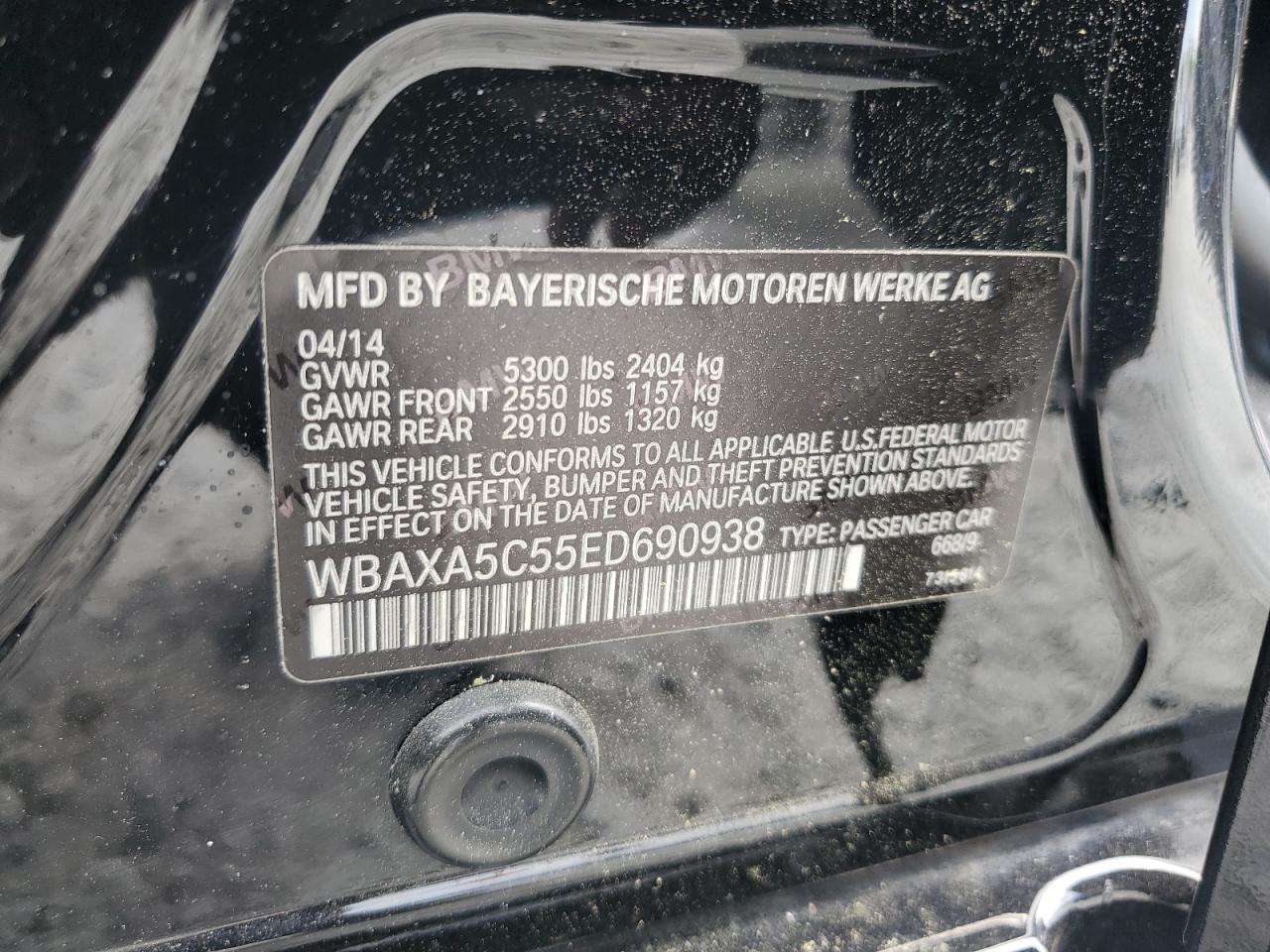 WBAXA5C55ED690938 2014 BMW 535 D