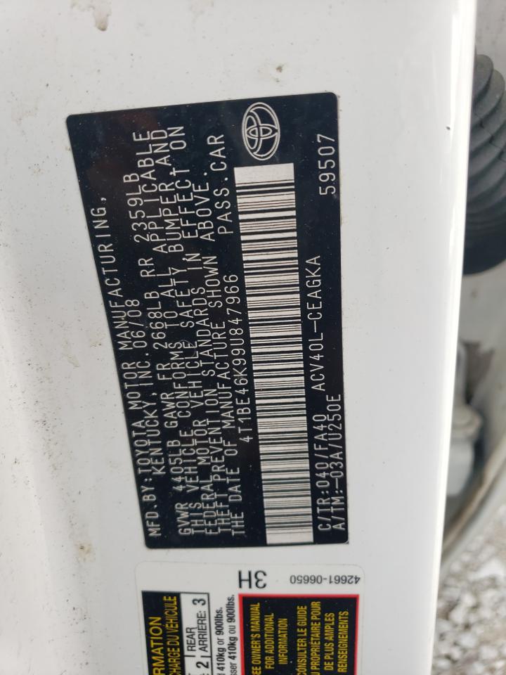 4T1BE46K99U847966 2009 Toyota Camry Base