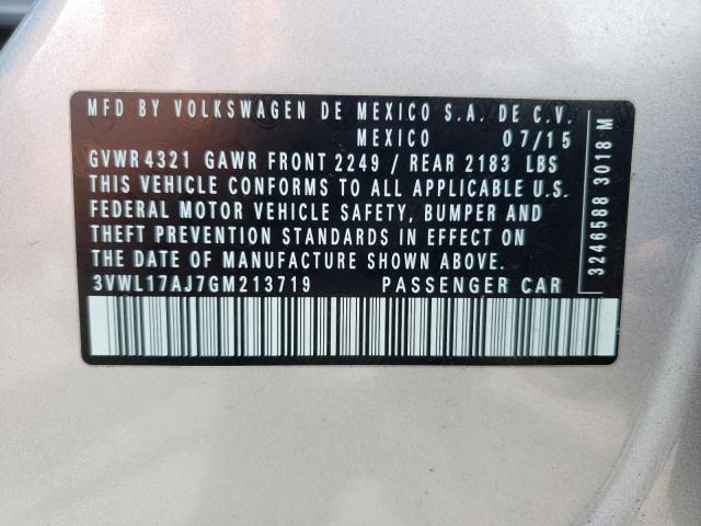 2016 Volkswagen Jetta Sel VIN: 3VWL17AJ7GM213719 Lot: 57110324