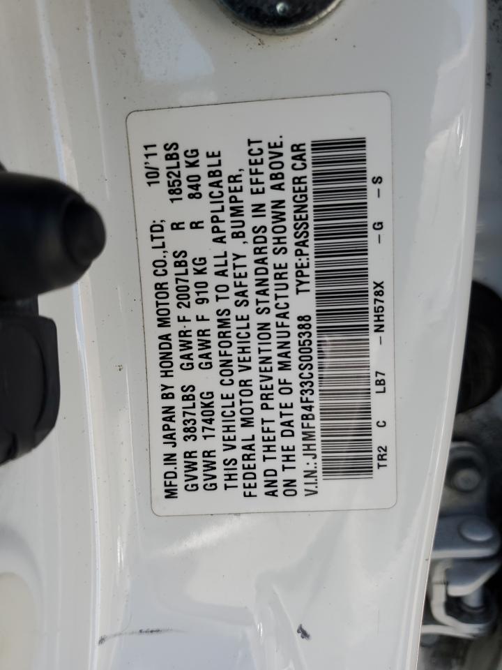 JHMFB4F33CS005388 2012 Honda Civic Hybrid L