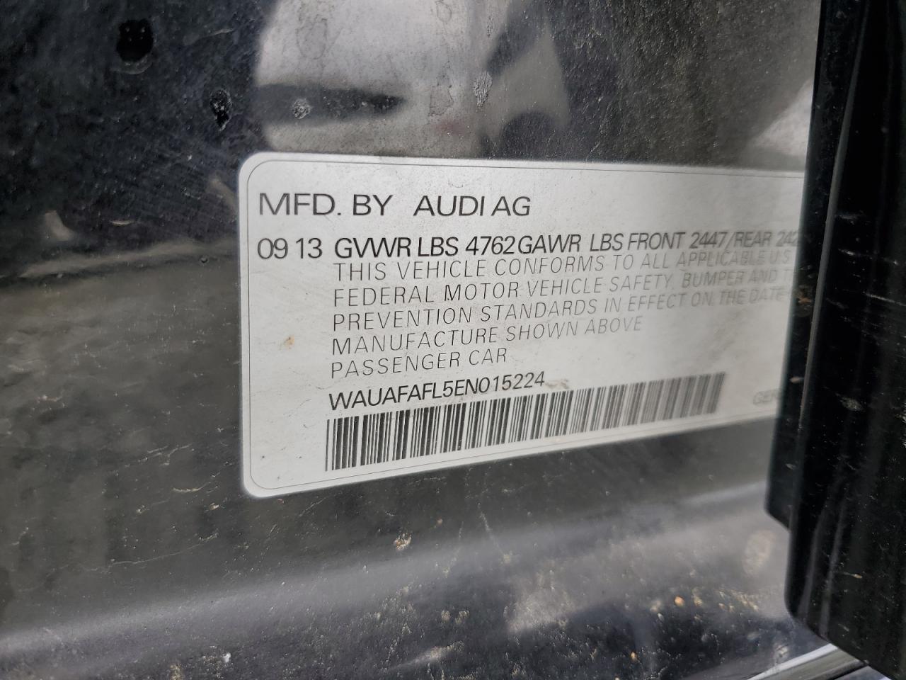 WAUAFAFL5EN015224 2014 Audi A4 Premium