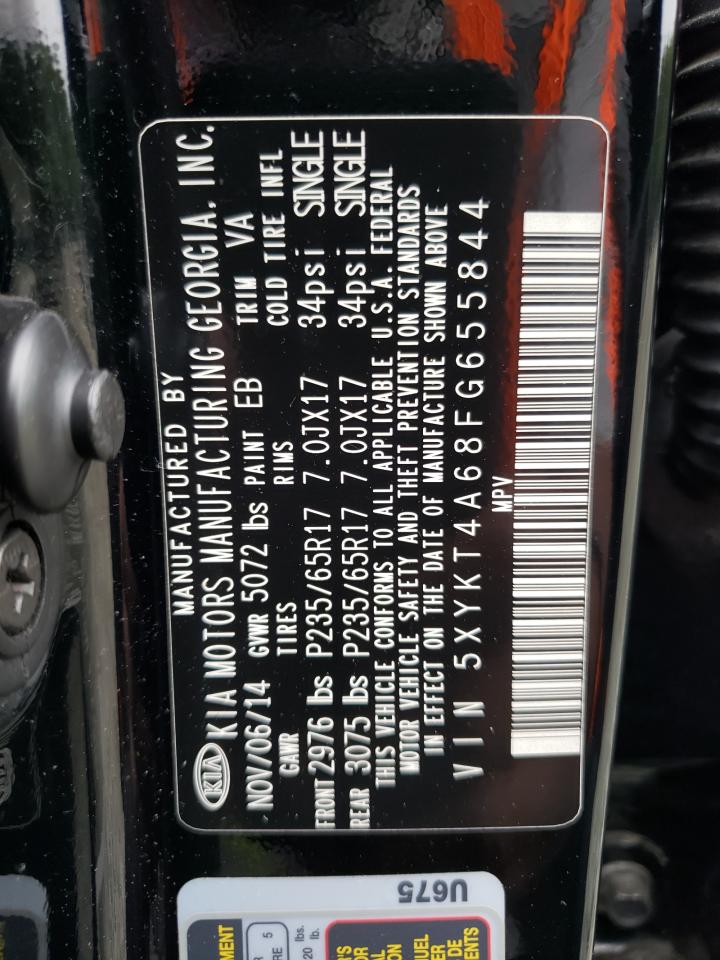 5XYKT4A68FG655844 2015 Kia Sorento Lx