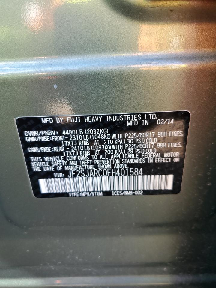 JF2SJARC0FH401584 2015 Subaru Forester 2.5I Limited