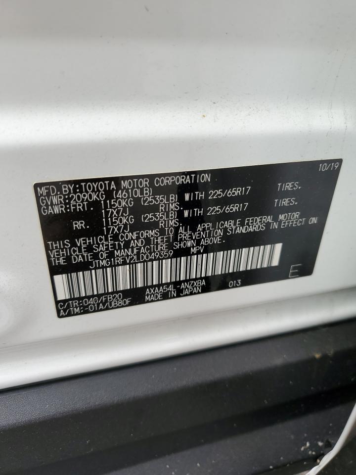 JTMG1RFV2LD049359 2020 Toyota Rav4 Le