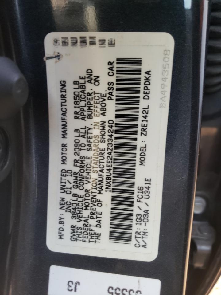 1NXBU4EE2AZ334240 2010 Toyota Corolla Base