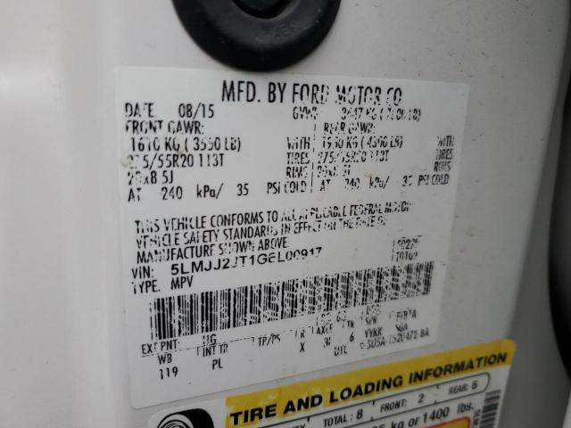 2016 Lincoln Navigator Select VIN: 5LMJJ2JT1GEL00917 Lot: 57145014