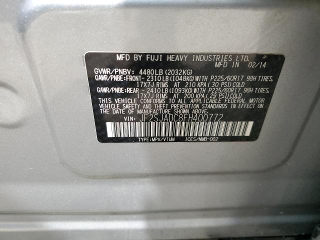 2015 Subaru Forester 2.5I Premium VIN: JF2SJADC8FH400772 Lot: 56285504