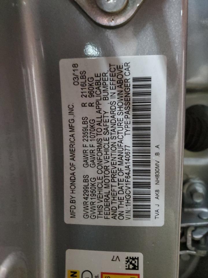 1HGCV1F64JA140677 HONDA ACCORD 2018