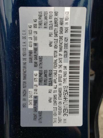 2017 Mazda 3 Touring VIN: 3MZBN1V7XHM150418 Lot: 55078844