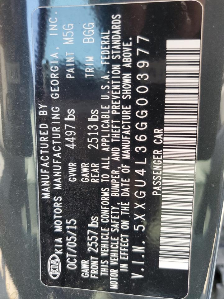 5XXGU4L36GG003977 2016 Kia Optima Ex