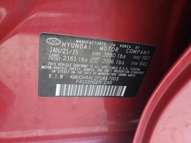 2015 Hyundai Elantra Se VIN: KMHDH4AE2FU447003 Lot: 55844004
