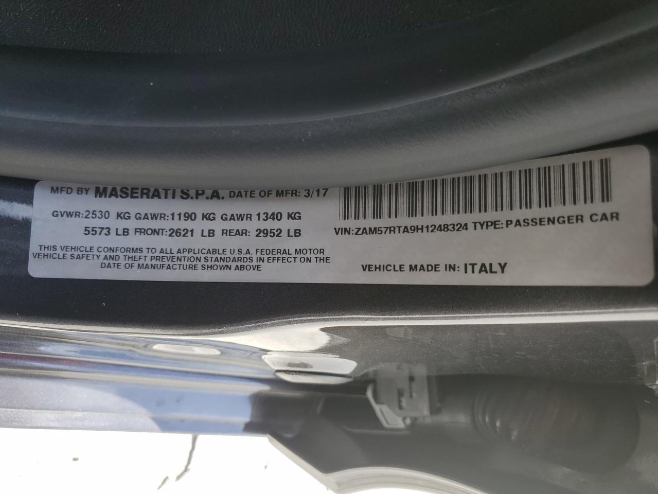 ZAM57RTA9H1248324 2017 Maserati Ghibli S