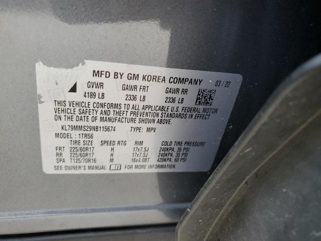 2022 Chevrolet Trailblazer Ls VIN: KL79MMS29NB115674 Lot: 54760244