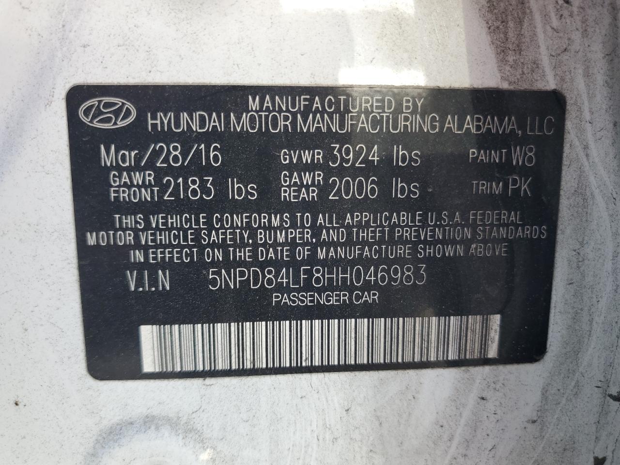 5NPD84LF8HH046983 2017 Hyundai Elantra Se