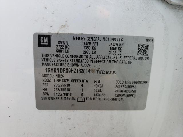 2017 Cadillac Xt5 Luxury VIN: 1GYKNDRS9HZ182014 Lot: 56459804