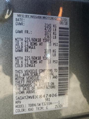 2018 Nissan Rogue S VIN: 5N1AT2MV8JC847406 Lot: 55987584