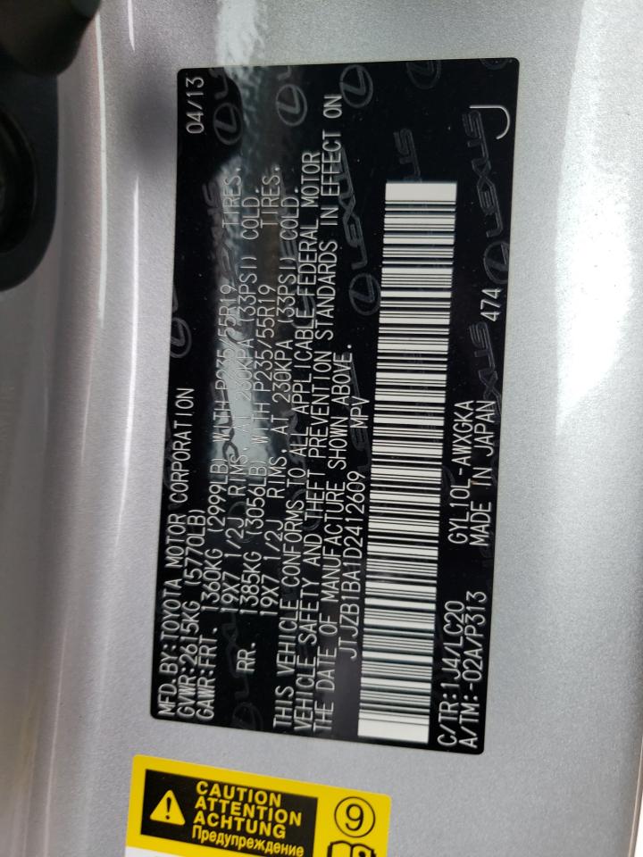 JTJZB1BA1D2412609 2013 Lexus Rx 450