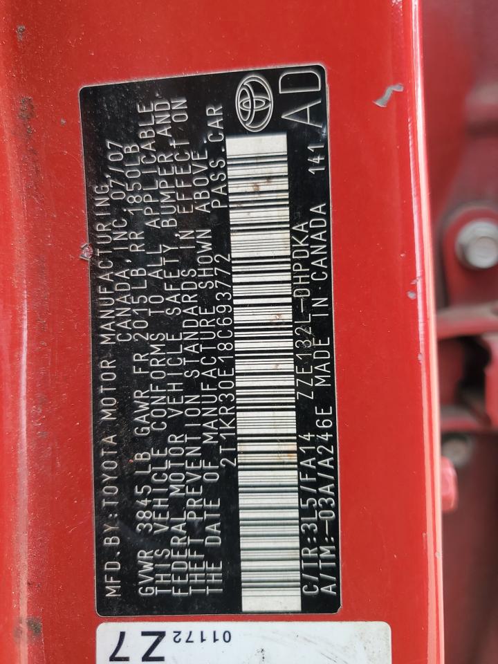 2T1KR30E18C693772 2008 Toyota Corolla Matrix Xr